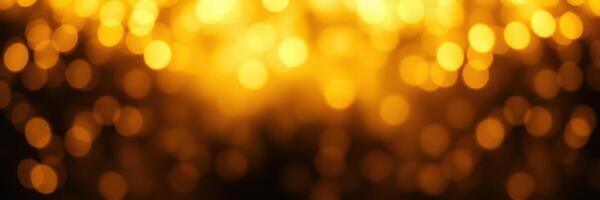 Bright golden bokeh lights create a warm atmosphere for celebrations and events during the evening hours photo