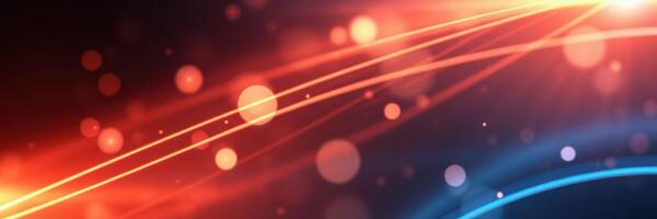 Colorful light trails and glowing particles create a dynamic abstract background design at night photo