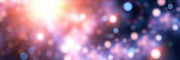 Bright and colorful abstract background with glowing particles and lights in a cosmic scene photo