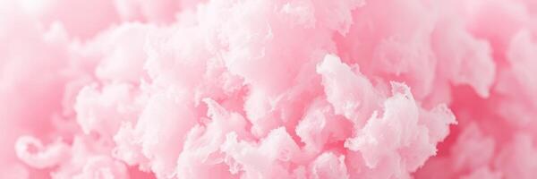 Fluffy pink cotton candy creating a whimsical treat enjoyed at fairs or festivals photo
