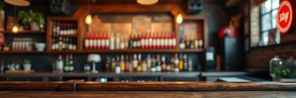 Beautifully arranged bar with an extensive collection of spirits in a cozy setting photo