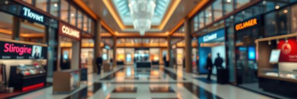 Shoppers explore a vibrant retail corridor in a bustling shopping center during daylight hours photo