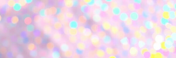 Colorful bokeh lights create a dreamy atmosphere in pastel hues for a festive celebration photo