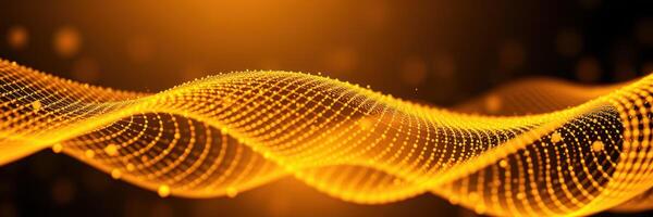 Dynamic golden wave pattern creates a vibrant visual flow in abstract design photo
