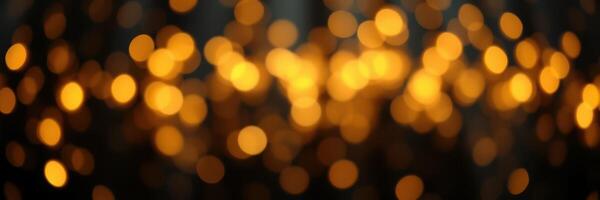 Warm golden bokeh lights create a soft ambiance perfect for evening gatherings and celebrations photo
