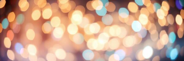 Colorful bokeh lights create a festive atmosphere during a night celebration in an urban setting photo
