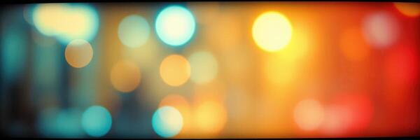 Colorful bokeh lights create a dreamy urban atmosphere at night, illuminating the street with vibrant hues photo