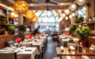 Elegant dining experience in a cozy restaurant filled with warm lighting and inviting decor photo