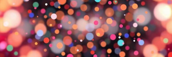 Colorful bokeh background creating a festive atmosphere with vibrant lights and a lively ambiance photo