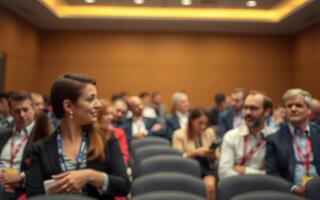 Engaged audience attending a conference session in a well-lit seminar room during a professional event photo