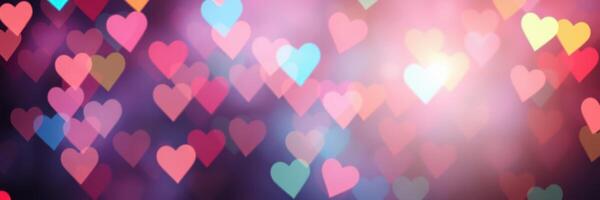 Colorful heart shapes create a romantic and festive atmosphere for celebrations and special occasions photo