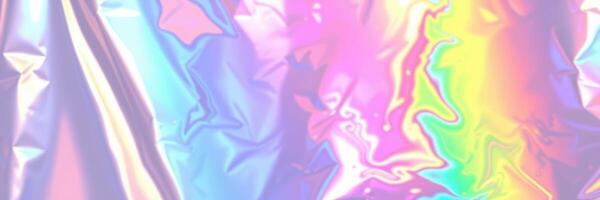 Colorful reflective surface with swirling patterns in vibrant hues during daylight photo
