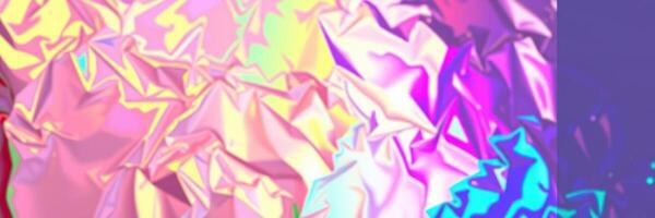 Colorful abstract texture with crinkled appearance and vibrant light reflections in dynamic patterns photo