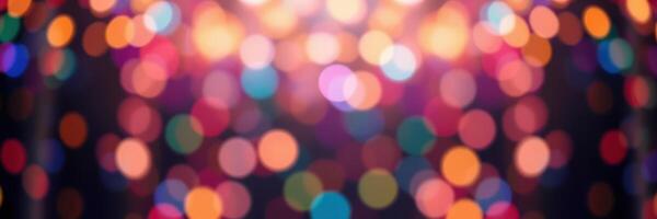 Colorful bokeh lights create a vibrant atmosphere for a festive celebration in the evening photo