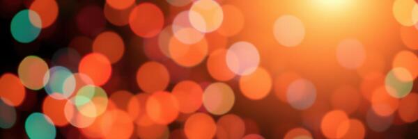 Colorful bokeh lights create a vibrant atmosphere during a festive event at night in an urban setting photo