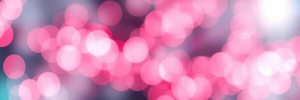 Bright pink bokeh lights create a vibrant atmosphere at a festive celebration in the evening photo