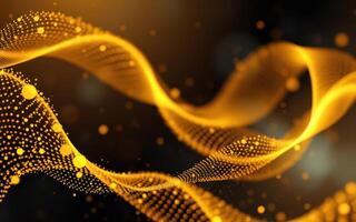 Golden wave patterns create a mesmerizing display of light and texture in a dark background photo
