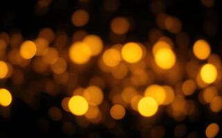 Bright golden bokeh lights create a warm atmosphere during a festive celebration in an outdoor setting at night photo