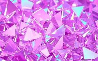 Colorful glass shards scattered across a surface create a vibrant visual texture in a well-lit environment photo