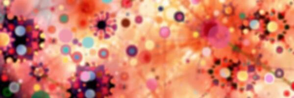 Colorful abstract design with vibrant circles and shapes in warm tones creating a lively atmosphere photo