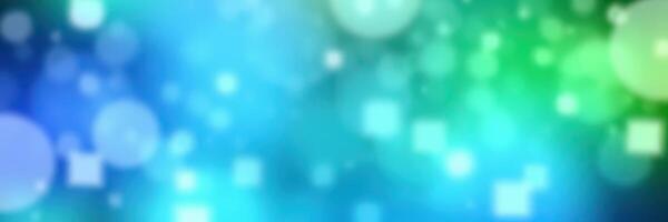 Colorful abstract background featuring shades of blue and green with glowing circles and squares creating a dreamy atmosphere photo