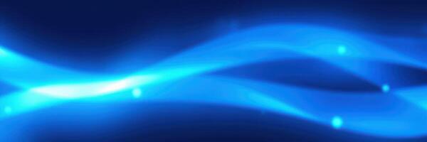 Abstract blue light waves gracefully blend and flow in a digital space, creating a calm and serene atmosphere photo