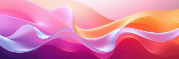 Colorful waves create an abstract background with smooth gradients and flowing lines of pastel shades photo