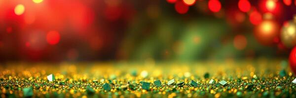 Bright and colorful glittering background with festive bokeh lights and reflections for celebrations and events photo