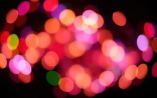 Colorful bokeh lights create a festive atmosphere during a celebration in a vibrant urban setting photo