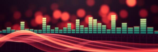 Colorful soundwave visualization with bright elements and dynamic patterns in a digital design photo