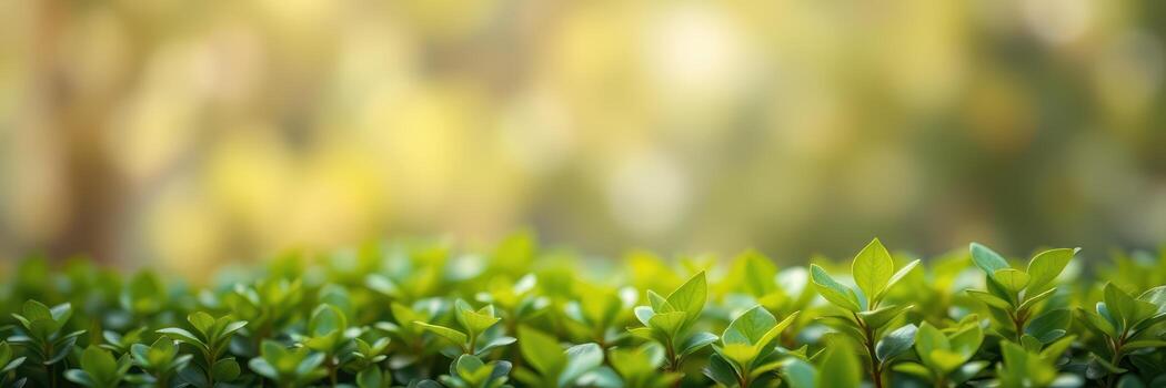 lozano verde follaje iluminado por suave luz de sol en un jardín ajuste durante primavera temporada foto
