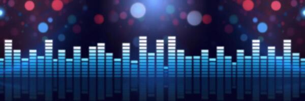 Visual representation of a sound wave with colorful lights at a music event photo