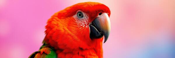 Vibrant orange parrot perched with bright background colors showcasing its striking feathers and lively character photo