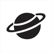 Saturn Planet Black Silhouette Icon Free Illustration Eecond Largest Planet in Our Solar System vector