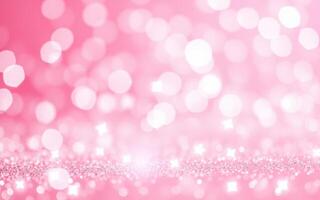 Soft pink bokeh background creating a dreamy and festive atmosphere with sparkling lights photo
