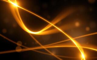 Dynamic golden abstract lines creating a mesmerizing pattern in a dark background photo