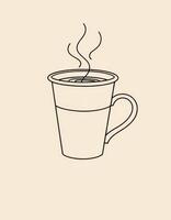 Warm cup of steaming beverage with a simple design on a neutral background capturing cozy moments photo