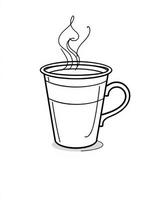 Hot cup of coffee with steam rising against a minimalist background in a cozy setting photo