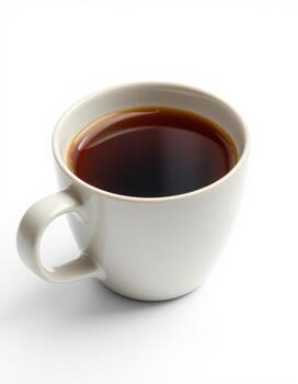 recién elaborada café servido en un blanco jarra en un limpiar superficie atractivo relajación y disfrute foto