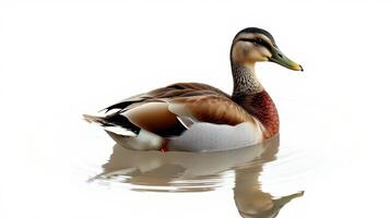 Beautiful duck swimming gracefully in tranquil water during daylight hours photo