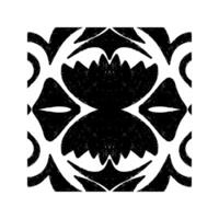 a black and white design with a flower vector