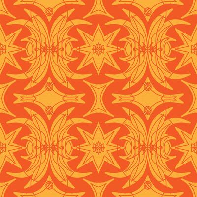 an orange and yellow background with a star pattern