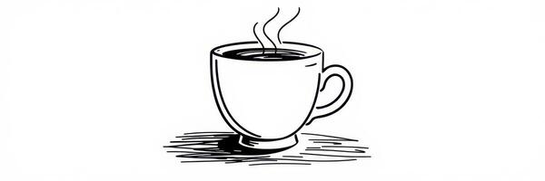 Steaming cup of coffee on a table in a cozy setting during morning hours photo
