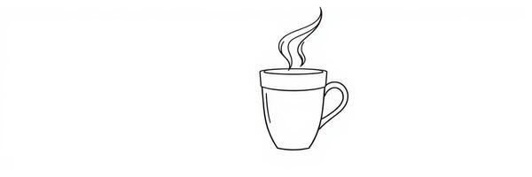 Steaming cup of coffee placed on a table in a cozy cafe setting during a sunny afternoon photo