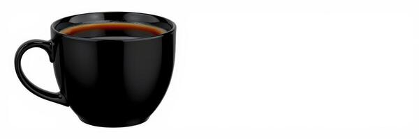 Rich black coffee served in a sleek porcelain cup on a clean, simple background photo