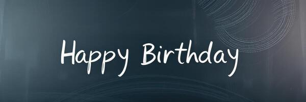 Celebrating a special day with a heartfelt happy birthday greeting on a chalkboard background photo