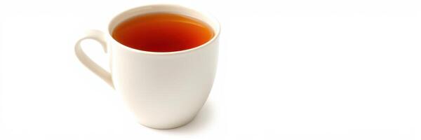 Hot tea served in a simple white cup on a clean surface during a relaxing afternoon setting photo