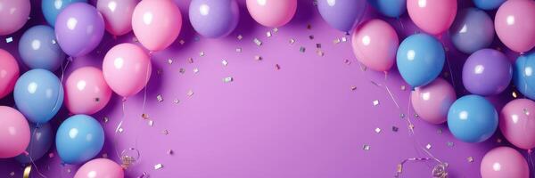 Colorful party balloons create a festive atmosphere for celebrations or special events during the daytime photo