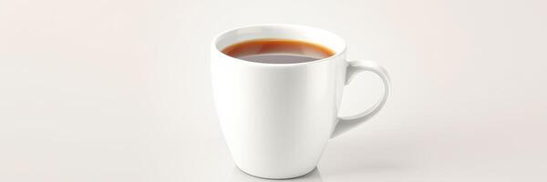 Warm cup of brewed coffee on a simple table, perfect for relaxation during morning hours at home photo