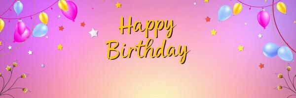 Colorful birthday celebration background with balloons and festive decorations for special occasions photo